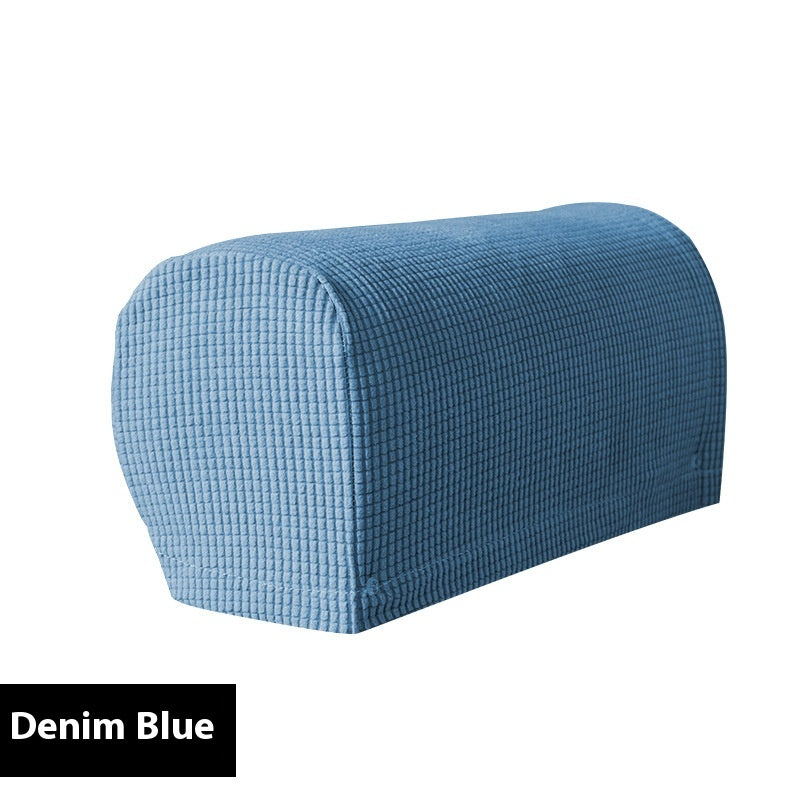 Sofa Armrest Cover Stretchable Polyester LUMINA Denim Blue-Extended One Set Of Two