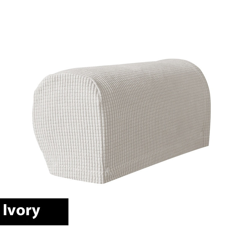 Sofa Armrest Cover Stretchable Polyester LUMINA Ivory White-Common Style A Set Of Two