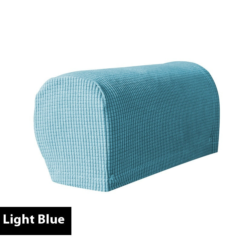Sofa Armrest Cover Stretchable Polyester LUMINA Light Blue-Extended One Set Of Two