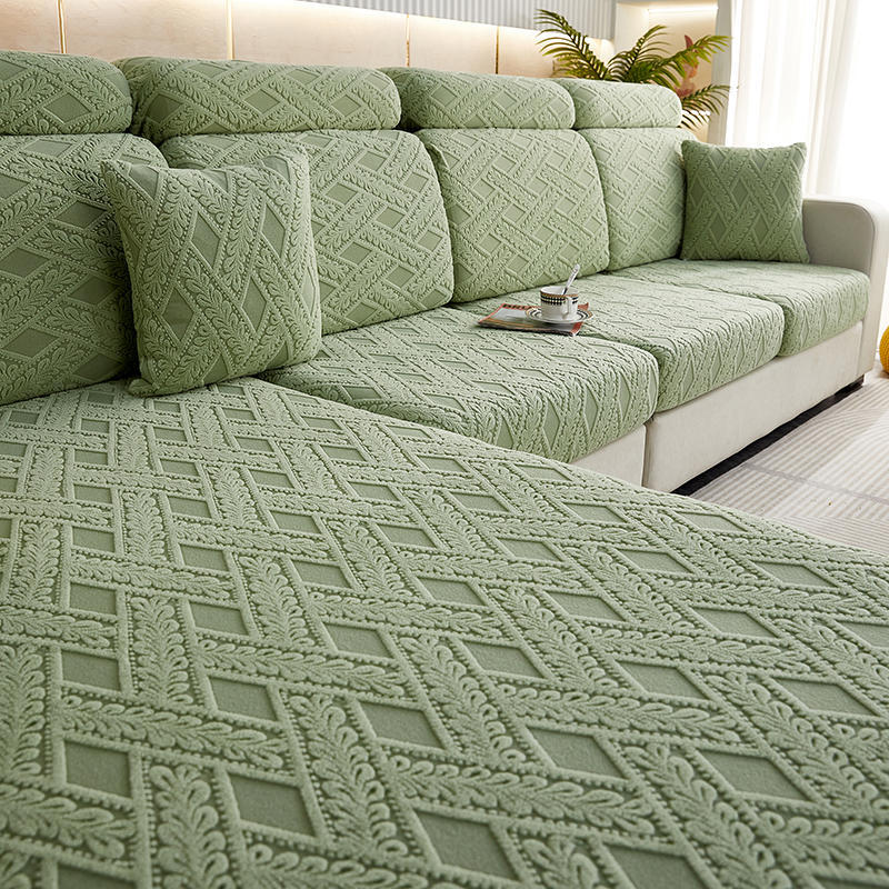 Sofa Cushion Cover Jacquard Thick Céleste Green-Large Single