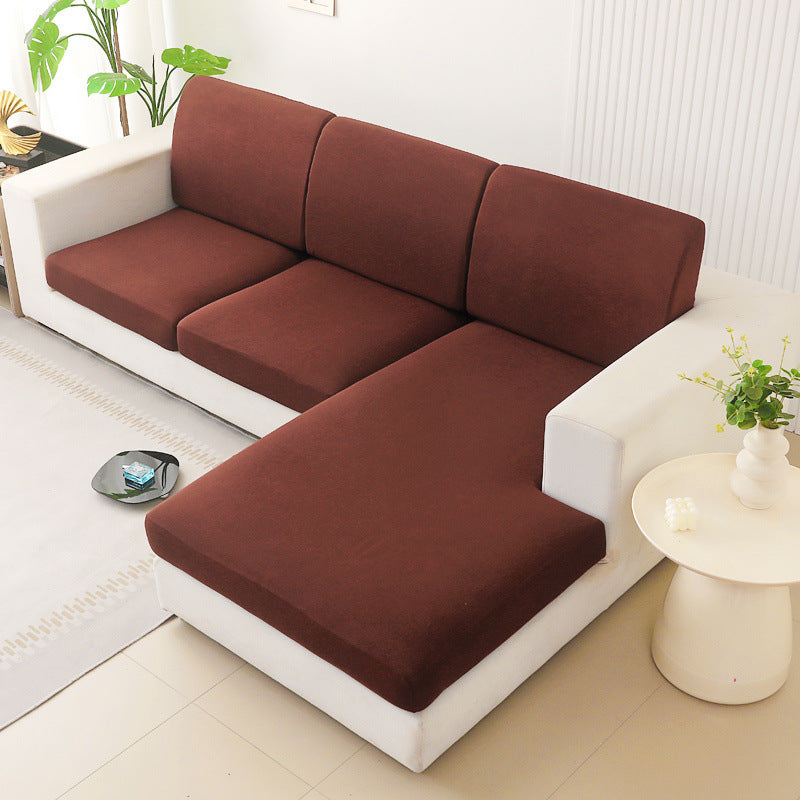 Sofa Seat Cover Stretch Fit LUCILE Four Seasons Coffee-Double