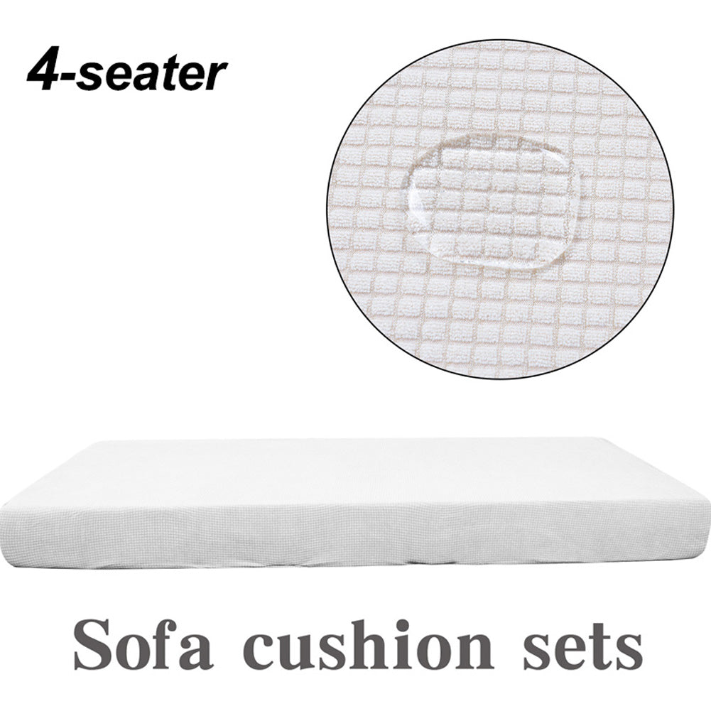 Sofa Seat Cover Waterproof Fleece AURELIE White-D