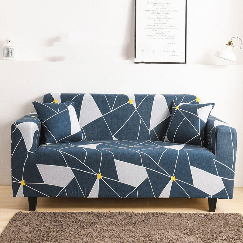 Stretch Sofa Covers Floral Polyester FLEURIS Geometric puzzle-Single seat