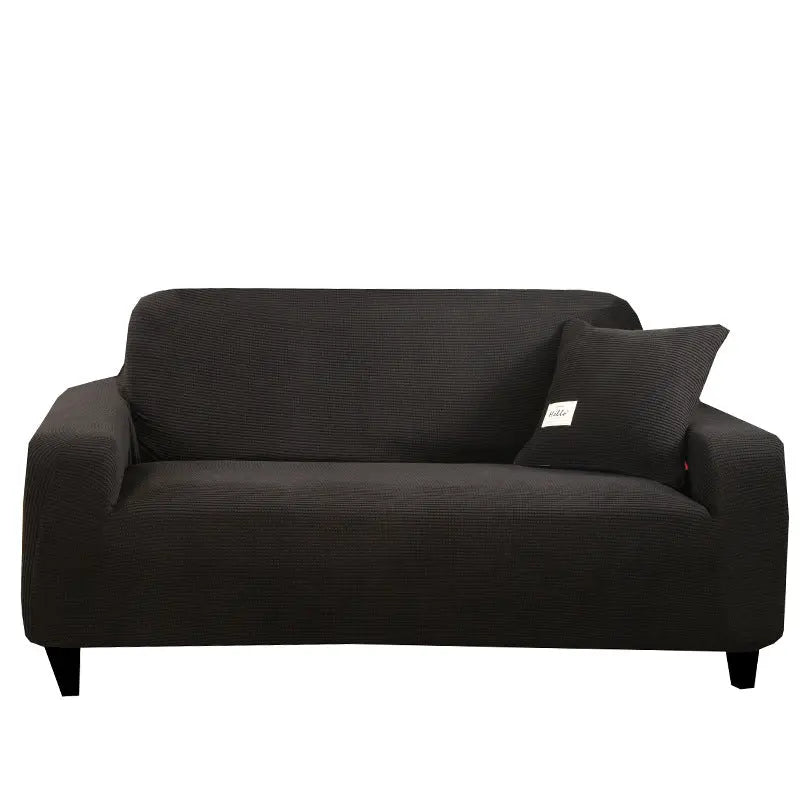 Stretch Sofa Covers Polar Fleece Cozy LUMIERA Black-145to185cm