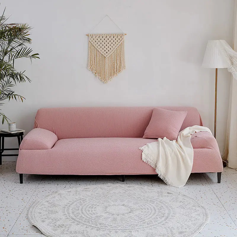 Stretch Sofa Covers Polar Fleece Cozy LUMIERA Pink-145to185cm