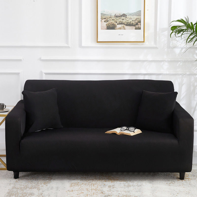 Stretch Sofa Covers Thick Knit VIVETTE Single 90 140cm-Black