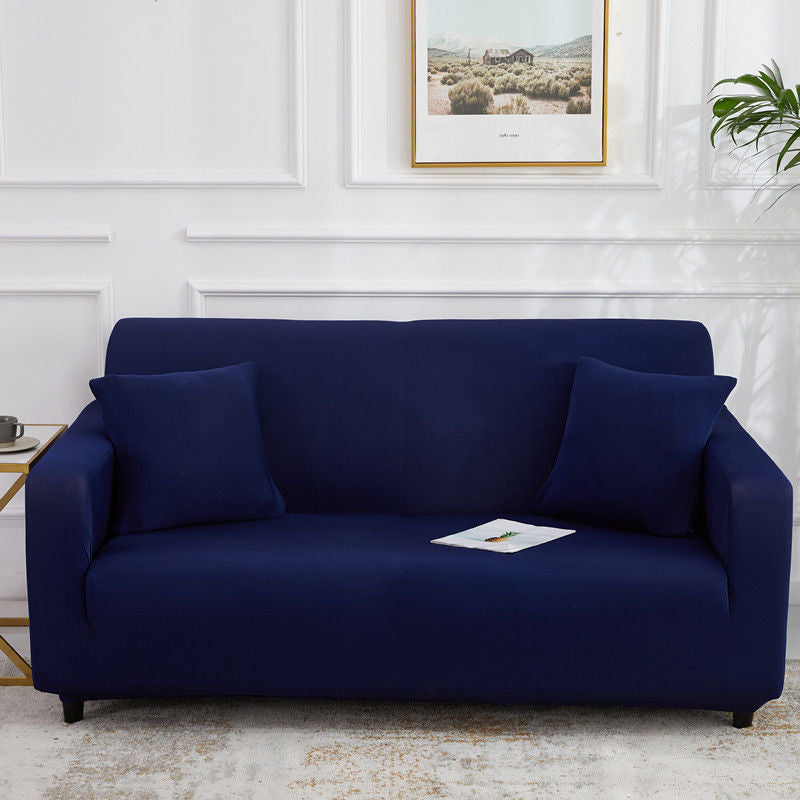 Stretch Sofa Covers Thick Knit VIVETTE Single 90 140cm-Dark Blue