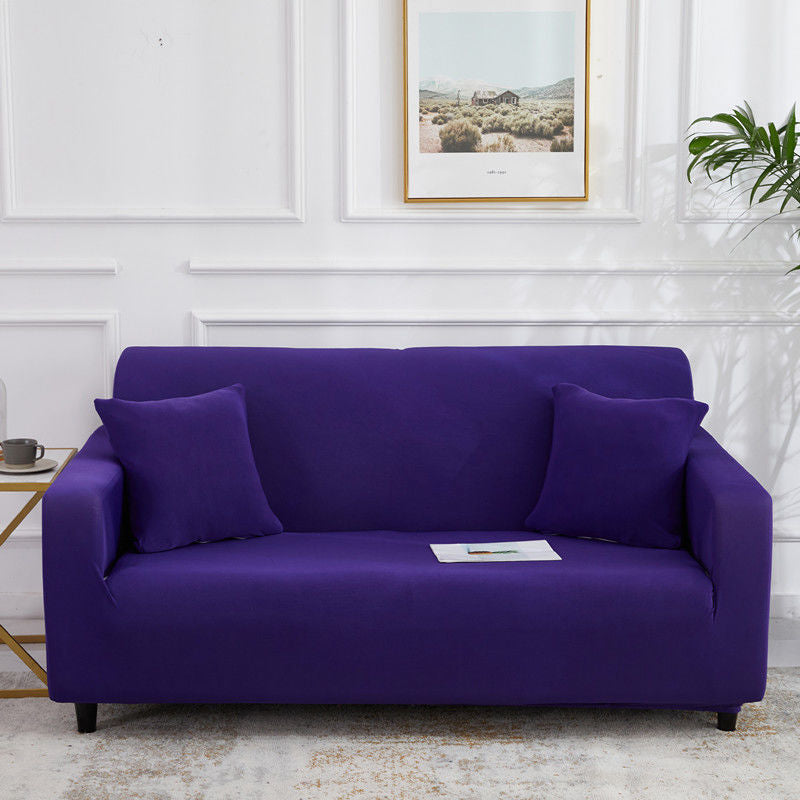 Stretch Sofa Covers Thick Knit VIVETTE Single 90 140cm-Deep purple