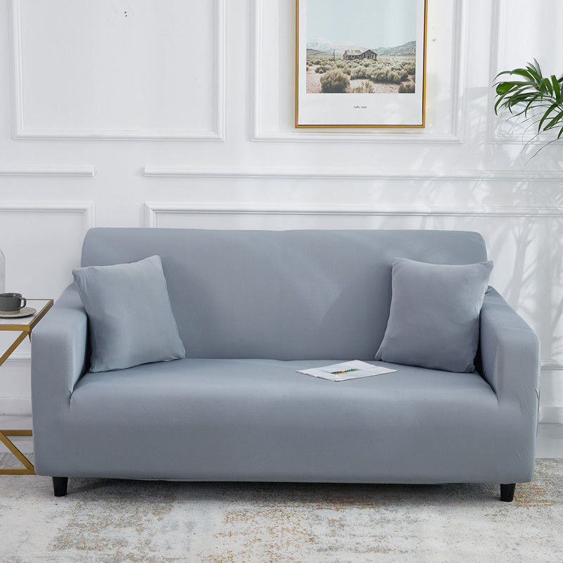 Stretch Sofa Covers Thick Knit VIVETTE Single 90 140cm-Light gray