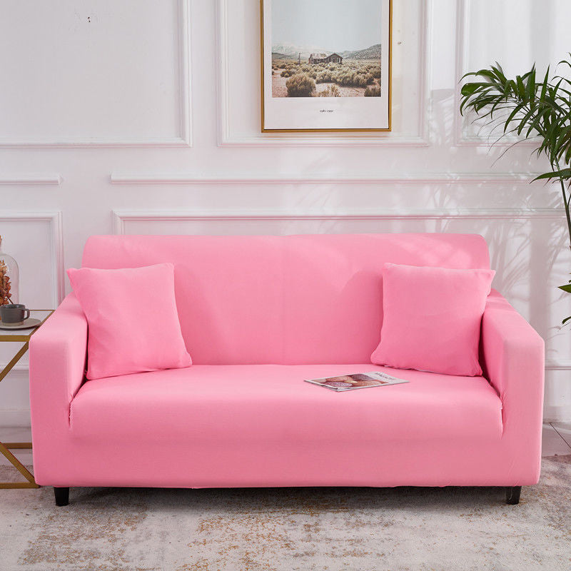 Stretch Sofa Covers Thick Knit VIVETTE Single 90 140cm-Light Pink