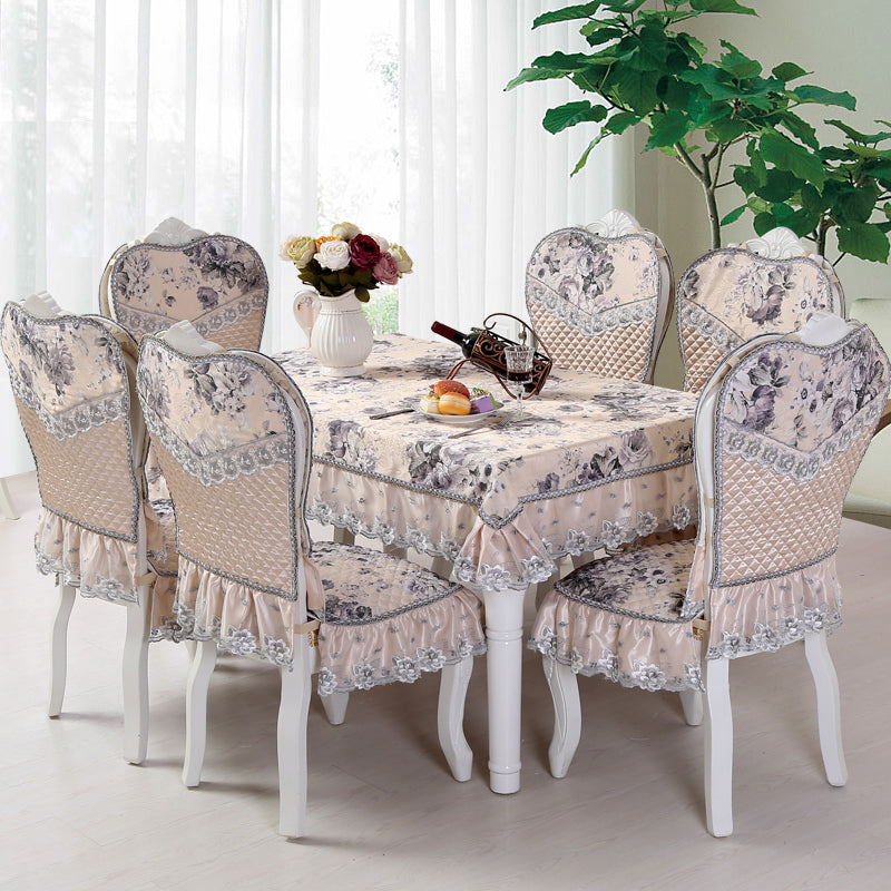 Table Cloth Floral European LUCETTE Light Brown-130x180cm rectangular tableclo