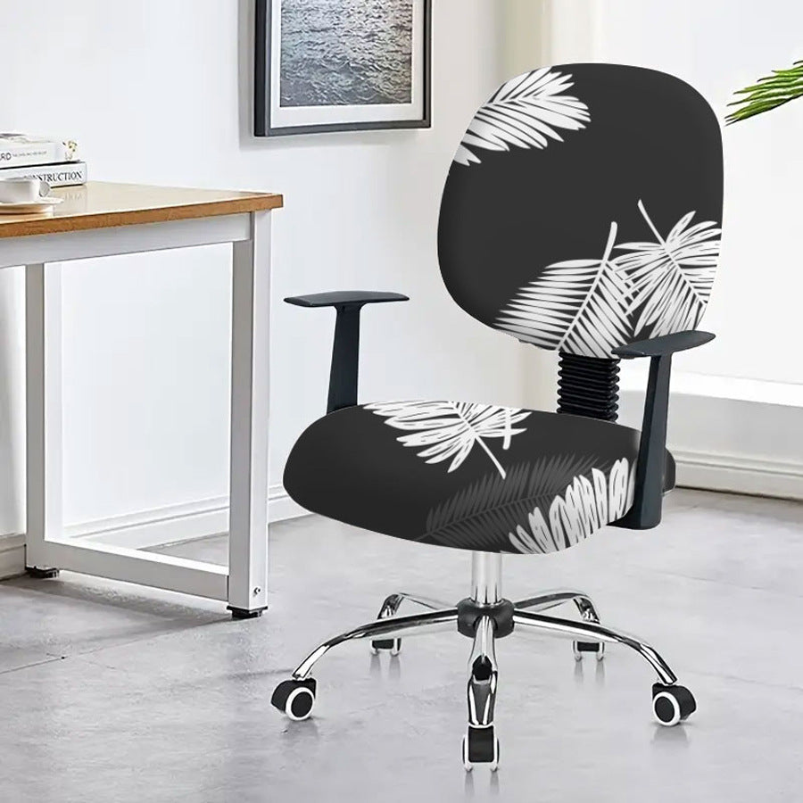 Task Chair Cover Non-Slip Polyester CAMILLE Feather Leaf Gray-45x 45cm