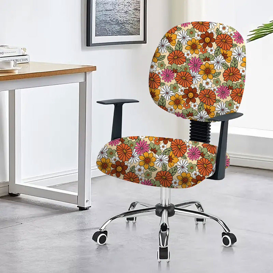 Task Chair Cover Non-Slip Polyester CAMILLE Sun Smiling Face-45x 45cm