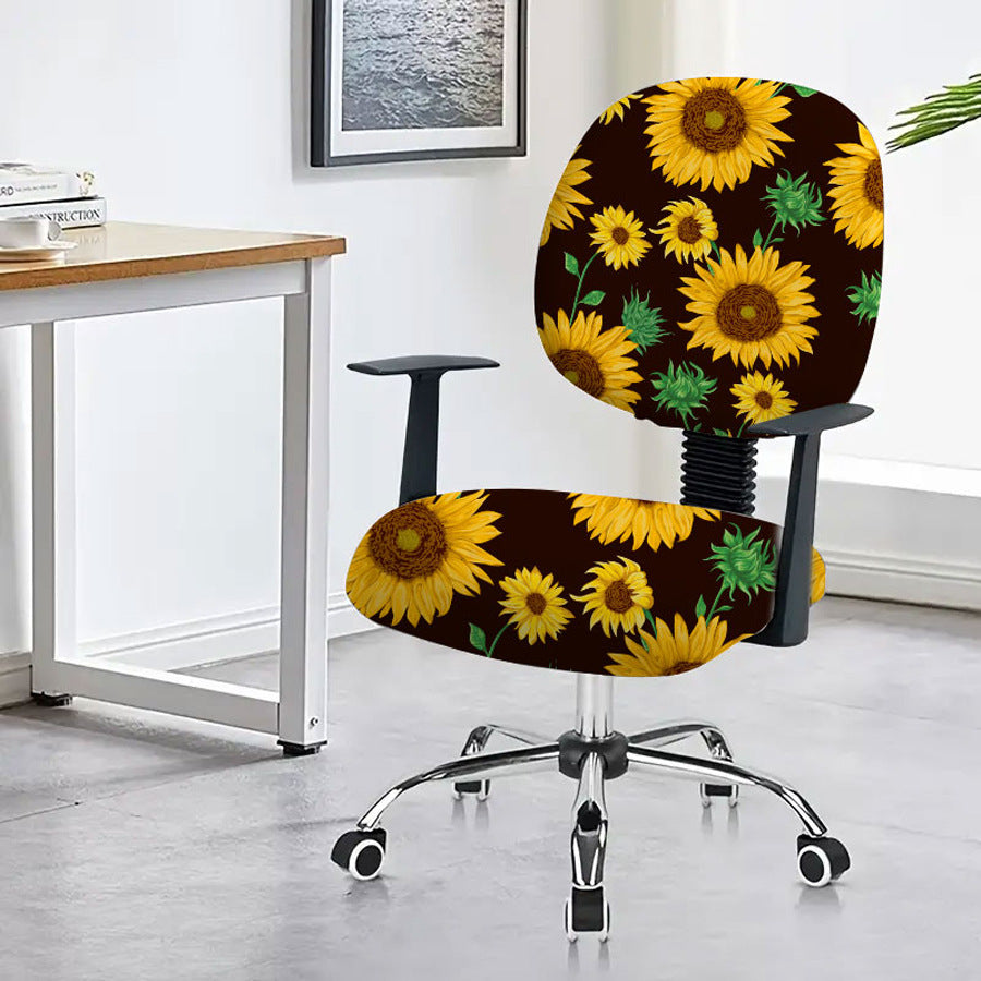 Task Chair Cover Non-Slip Polyester CAMILLE Sunflower-45x 45cm
