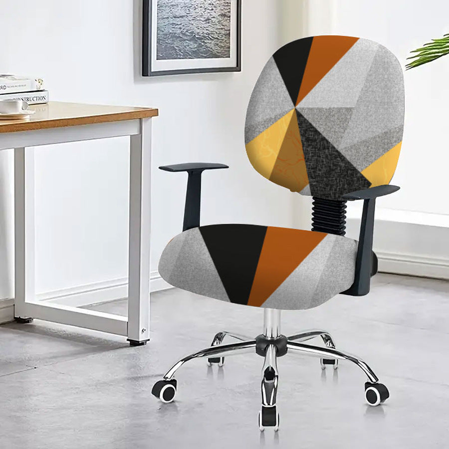 Task Chair Cover Non-Slip Polyester CAMILLE Yellow Triangle-45x 45cm
