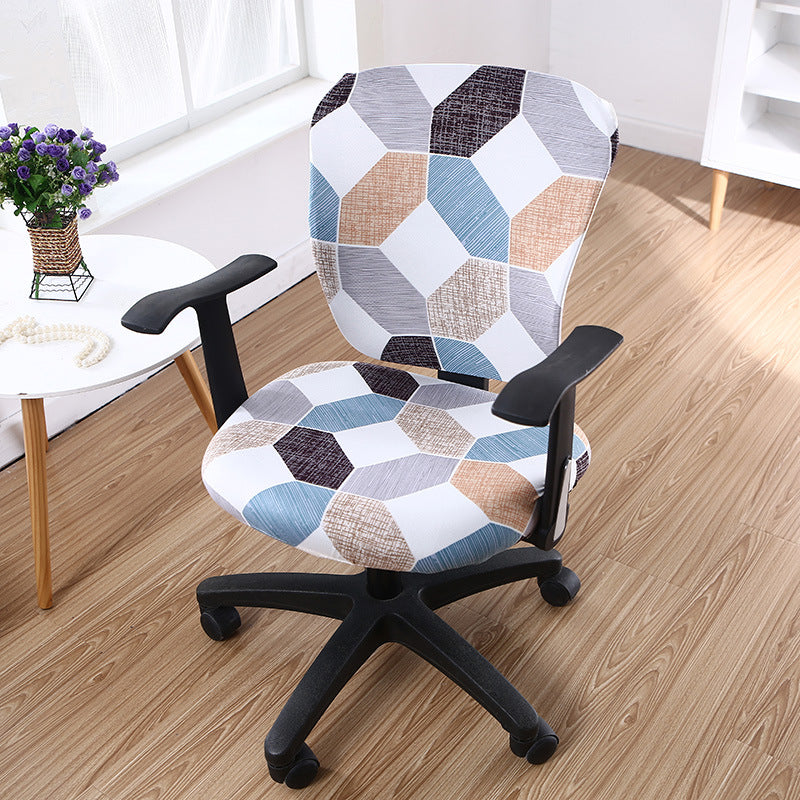 Task Chair Cover Stretchable Éloise Colour Geometry-Split Chair Cover
