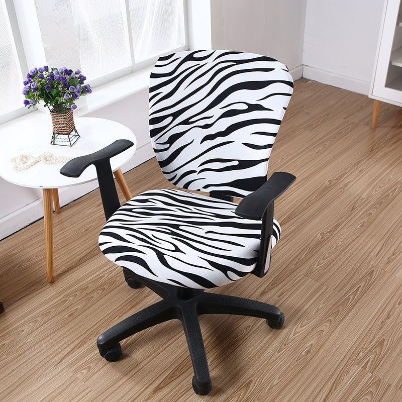 Task Chair Cover Stretchable Éloise Zebra Pattern-Split Chair Cover
