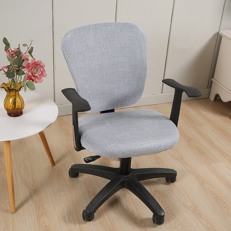 Task Chair Cover Stretchable Polyester ELODIE Linen Gray-Split Chair Cover