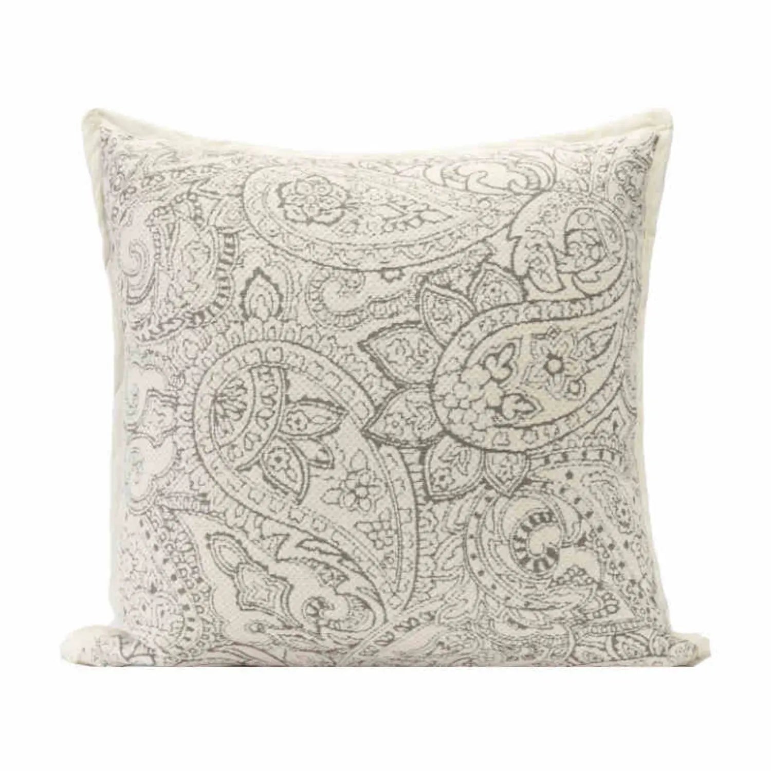 Throw Pillowcase Chenille Vintage LUMIEREX Snowy Scattered Flowers-Pillow