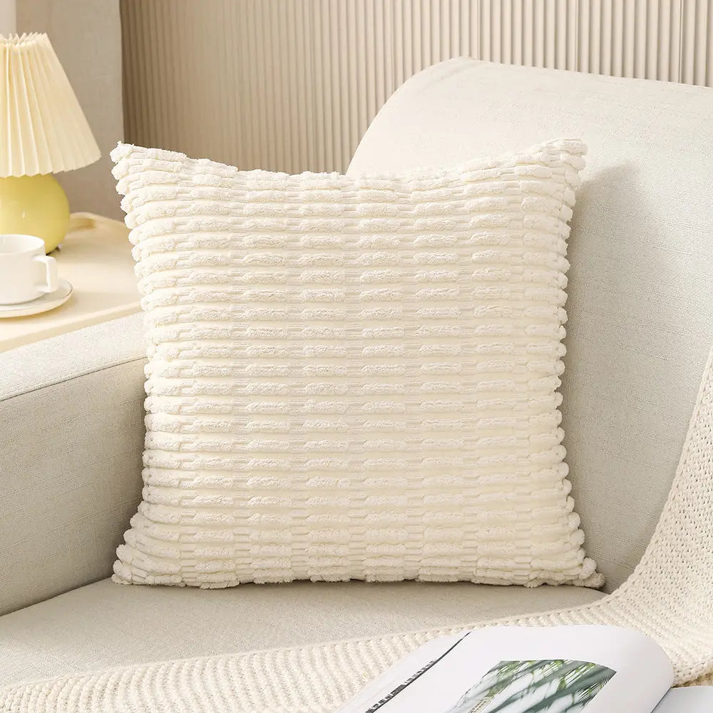 Throw Pillowcase Corduroy Cozy LUMIÈRE Beige-45cmx45cm Pillowcase-1PCS