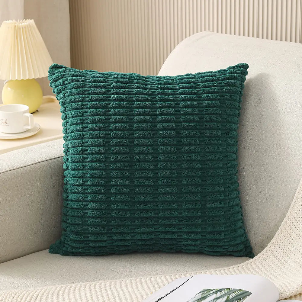 Throw Pillowcase Corduroy Cozy LUMIÈRE Gemstone Green-30cmx50cm Pillowcase-1PCS