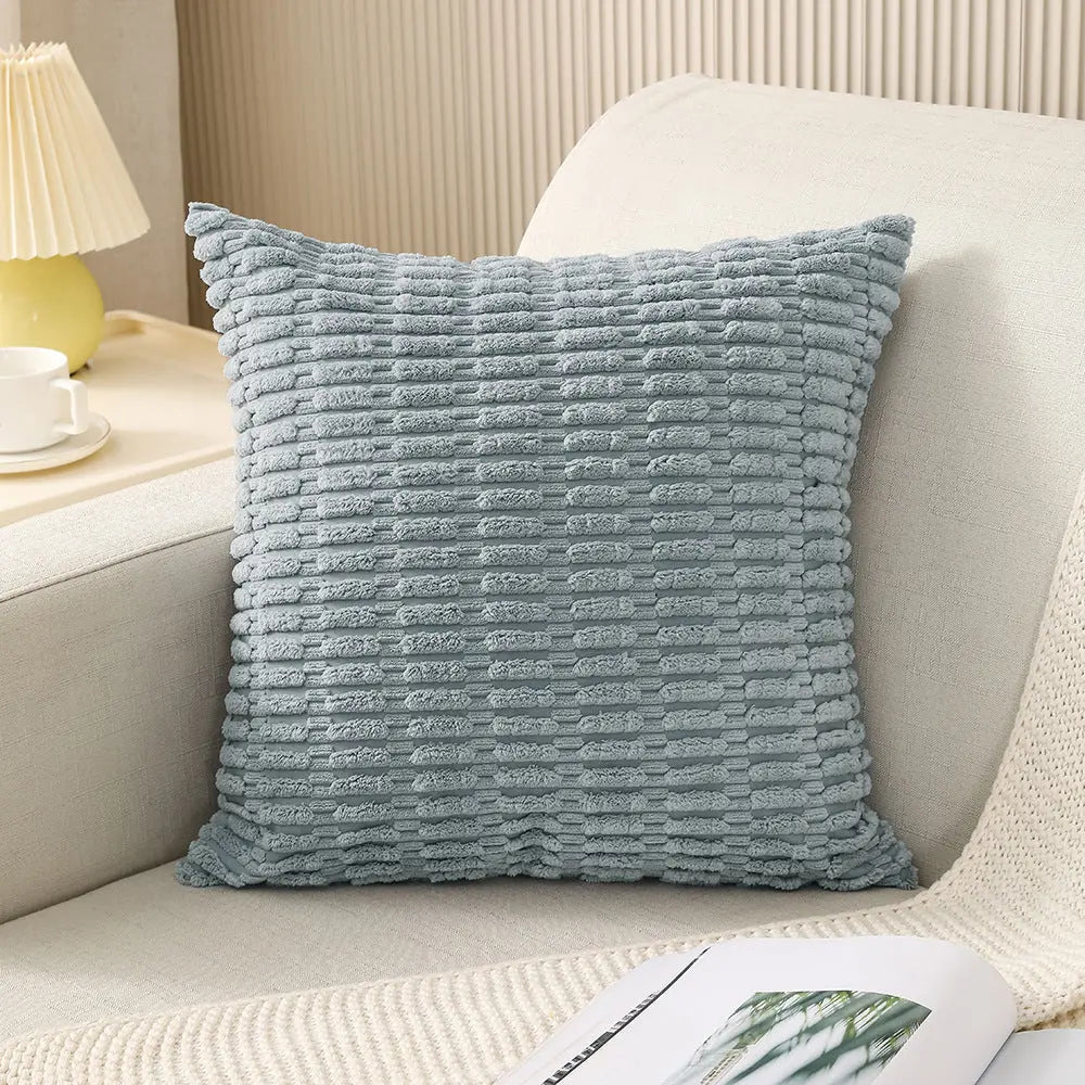 Throw Pillowcase Corduroy Cozy LUMIÈRE Gray-30cmx50cm With Pillow Core-1PCS