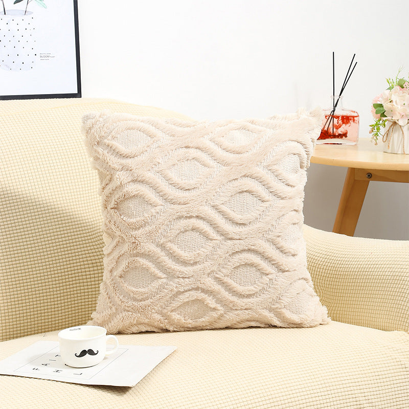 Throw Pillowcase Quilted Faux Fur MOUSSEAU Offwhite-45*45cm
