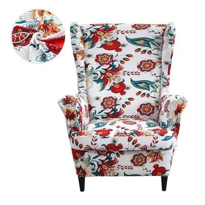 Wingback Slipcover Stretch Floral ELOISET Flower-Tiger Stool
