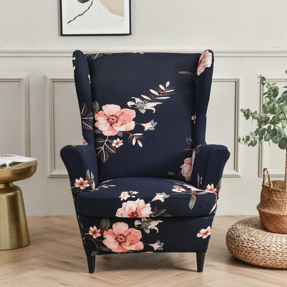 Wingback Slipcover Stretch Polyester CELINE Youth Blue