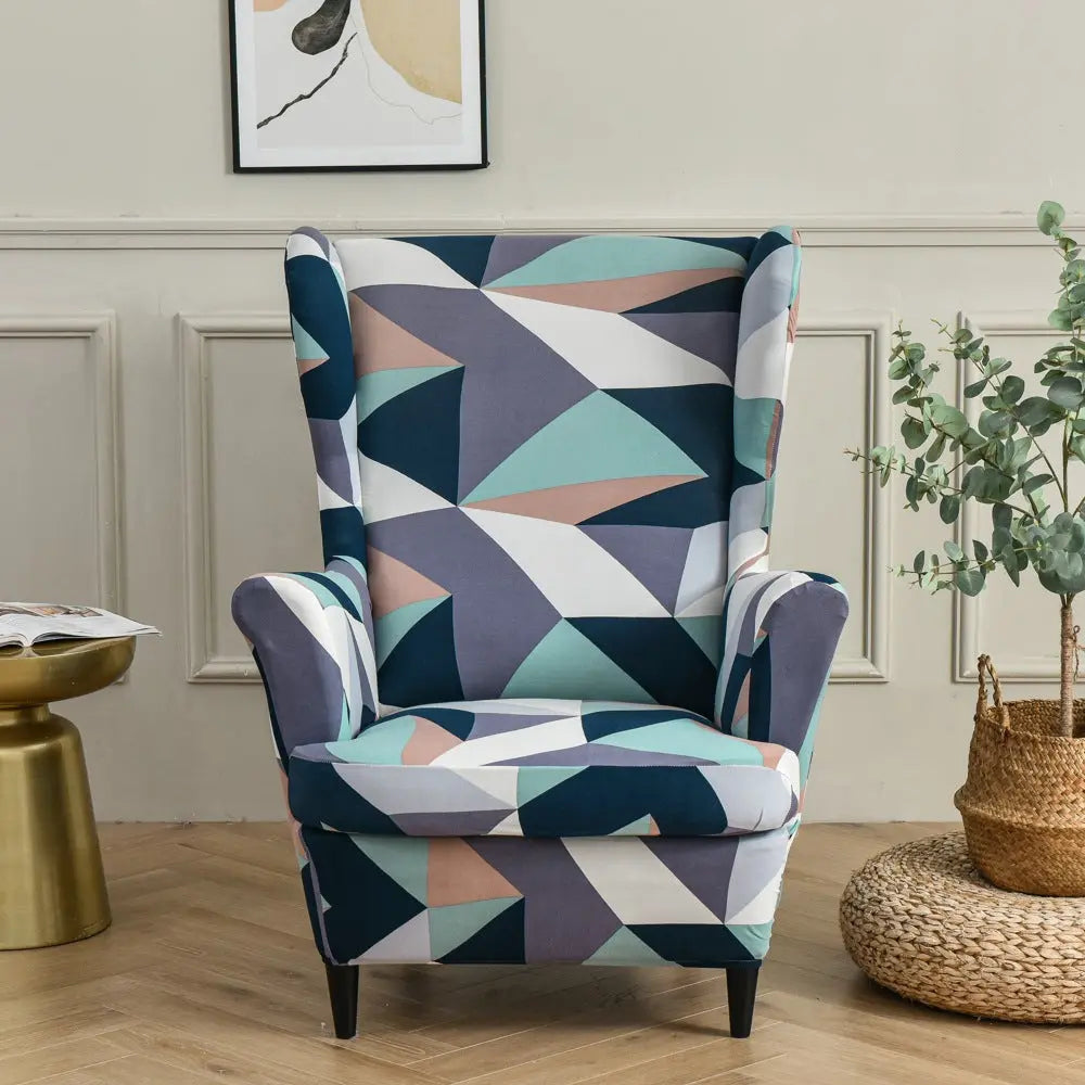 Wingback Slipcover Stretchable Pet-Friendly LUMIERA Colorful Pavilion