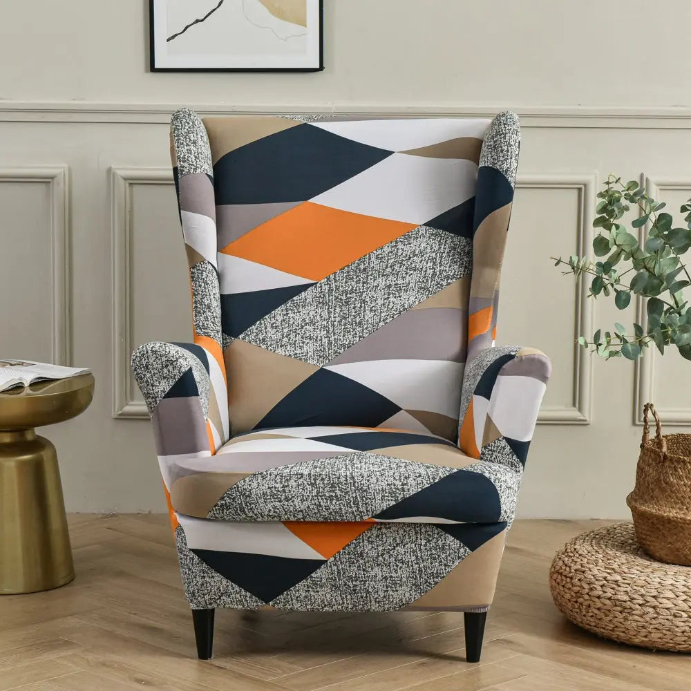 Wingback Slipcover Stretchable Pet-Friendly LUMIERA Rubiks cube