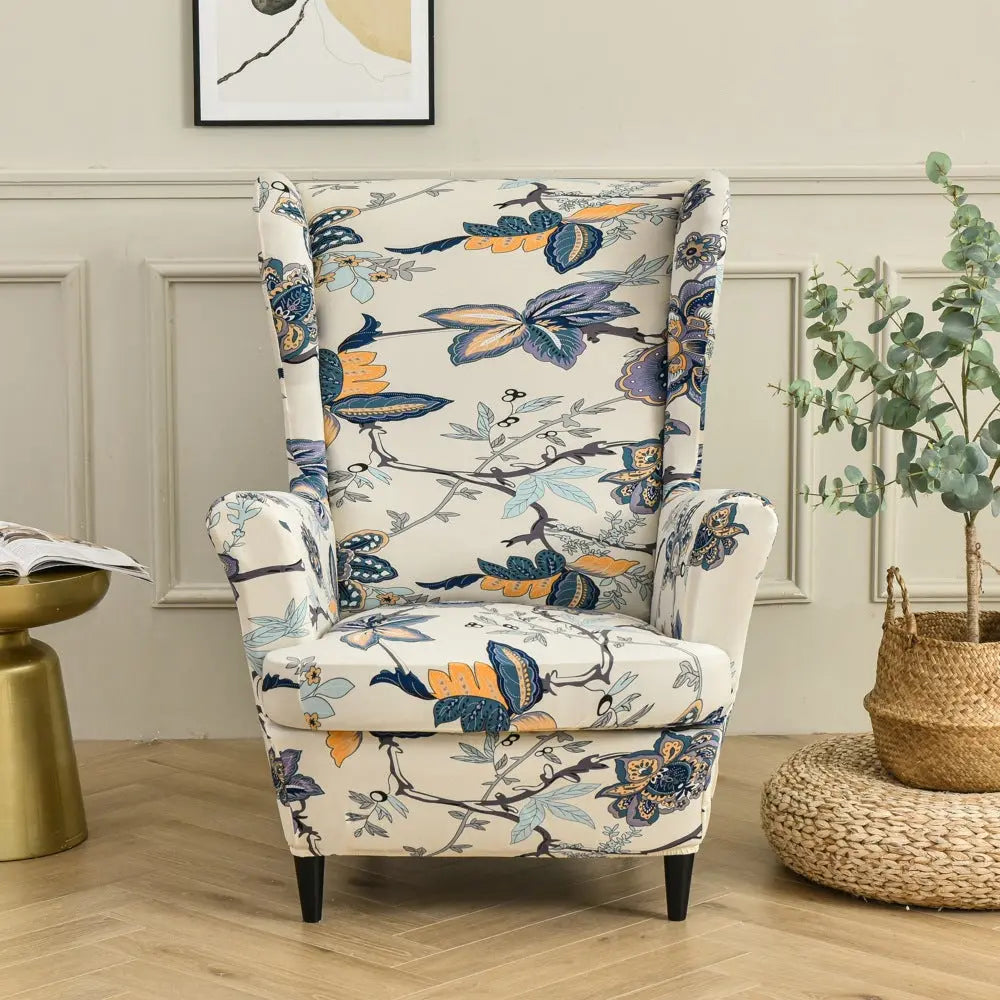 Wingback Slipcover Stretchable Pet-Friendly LUMIERA Poppy